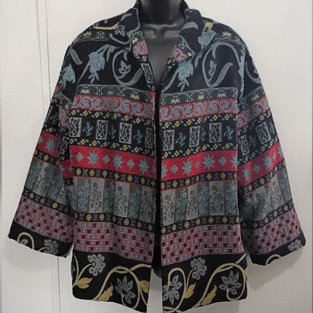 Shego's Jacket XL Vintage Tapestry Embroidered Colorful Floral Grandma Patterned